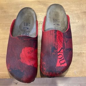 Red Birkenstock Clogs